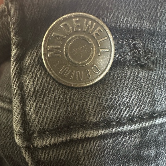 Madewell Cali Demi boot jeans size 25 frayed hem black crop - Picture 5 of 9